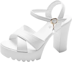 Ankle Strap Wedge Womens Heeled Sandals Criss Cross Platform Platform Heel Sandals Women Heels Sandals with Heels
