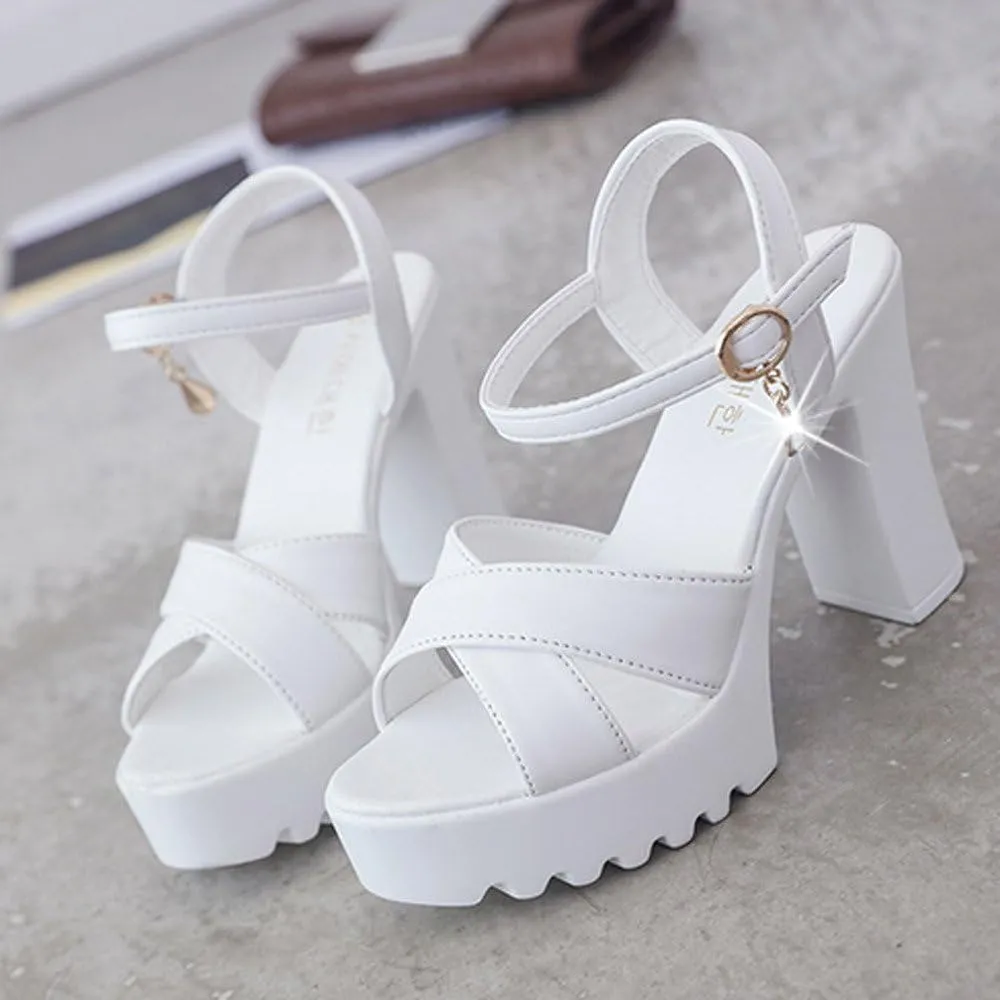 Ankle Strap Wedge Womens Heeled Sandals Criss Cross Platform Platform Heel Sandals Women Heels Sandals with Heels