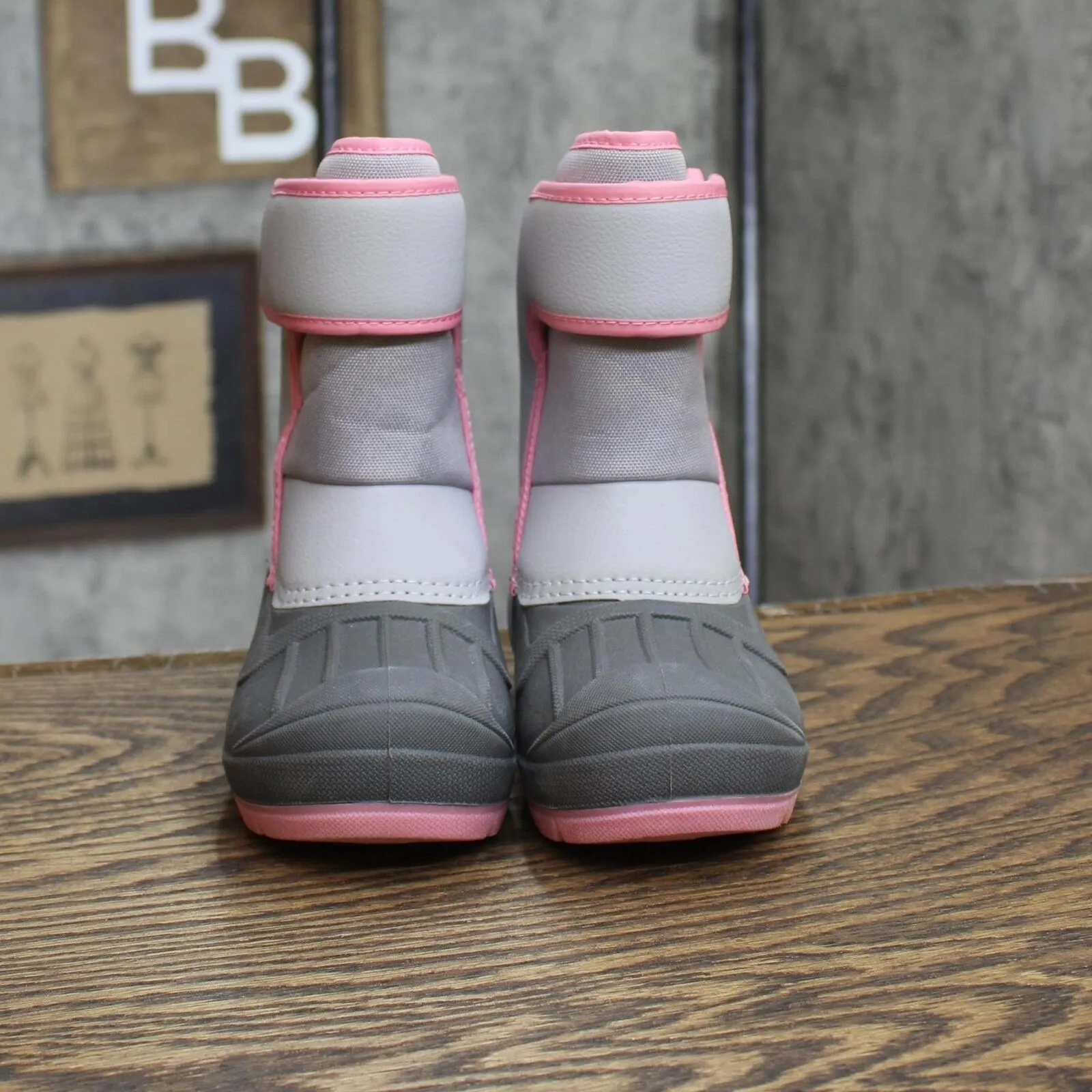 Cat & Jack Toddler Girls' Lenny Winter Boots AEX55 Gray / Pink 9T