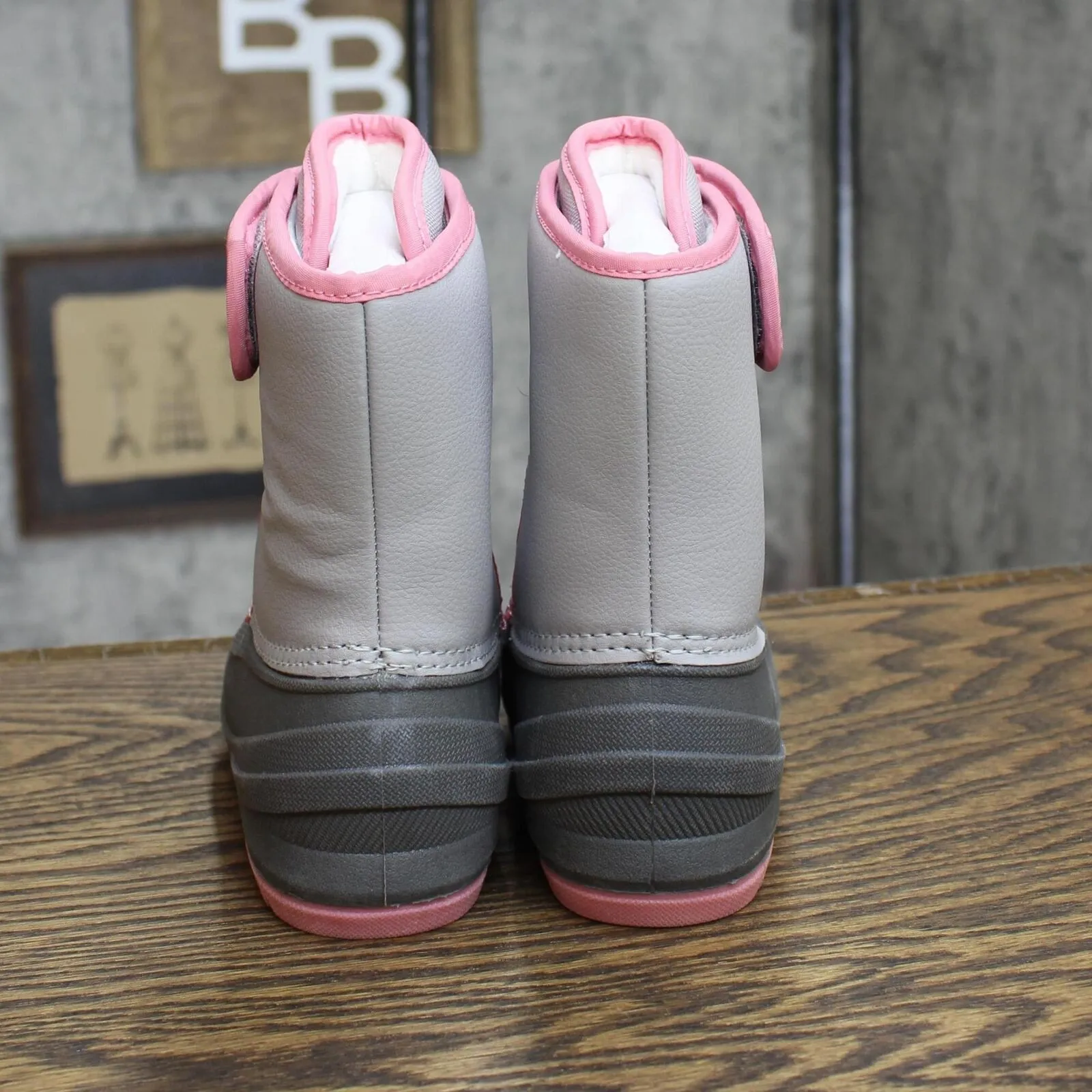 Cat & Jack Toddler Girls' Lenny Winter Boots AEX55 Gray / Pink 9T