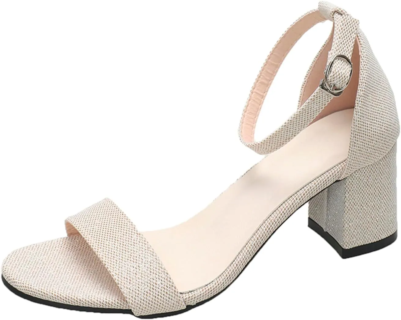 Chunky Heels for Women Open Toe Block Heeled Mid Heels Sandals with Ankle Strap Pumps Wedding Sandals Dress Shoes