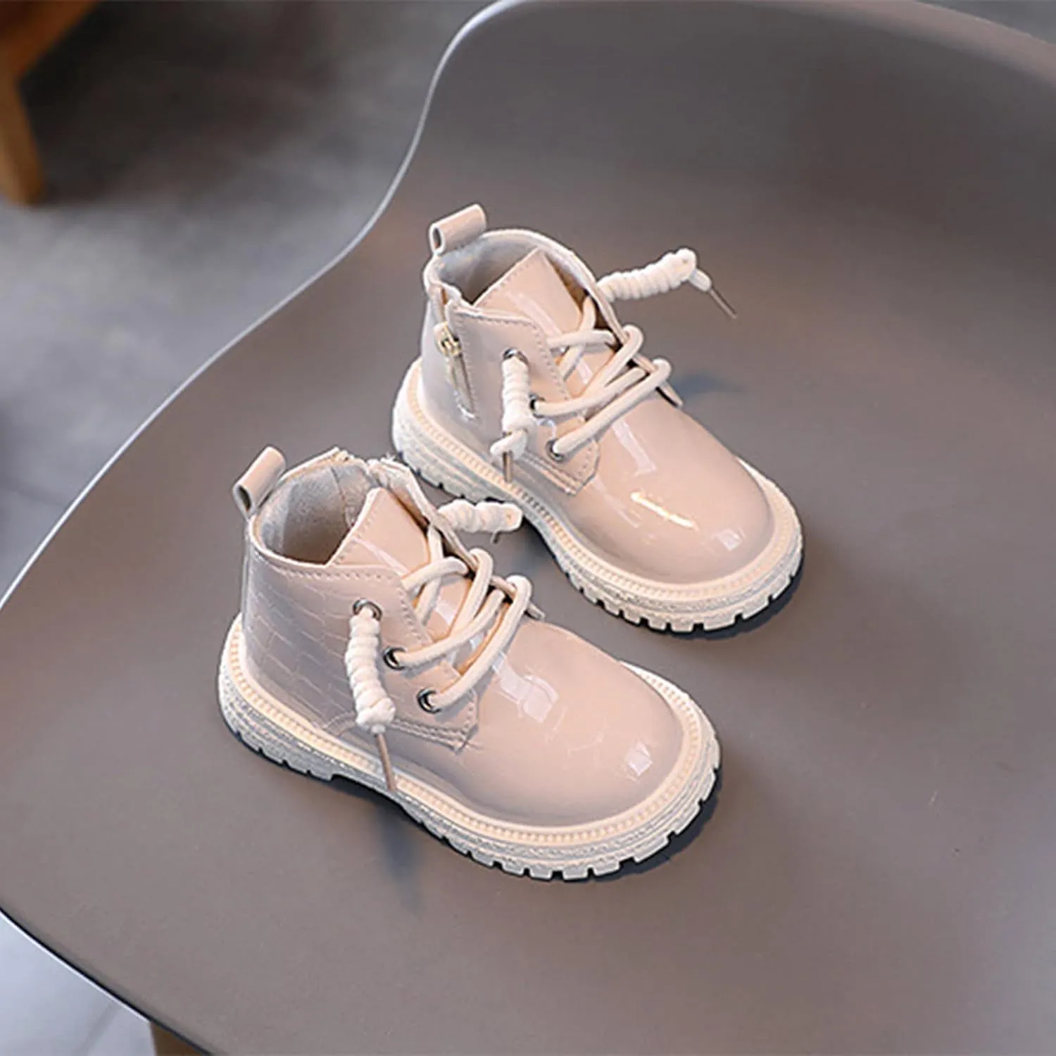 Fashion All Seasons Children Boots for Boys and Girls Ankle Boots with Thick Soles Non Slip Kids Snow Boots Size 5