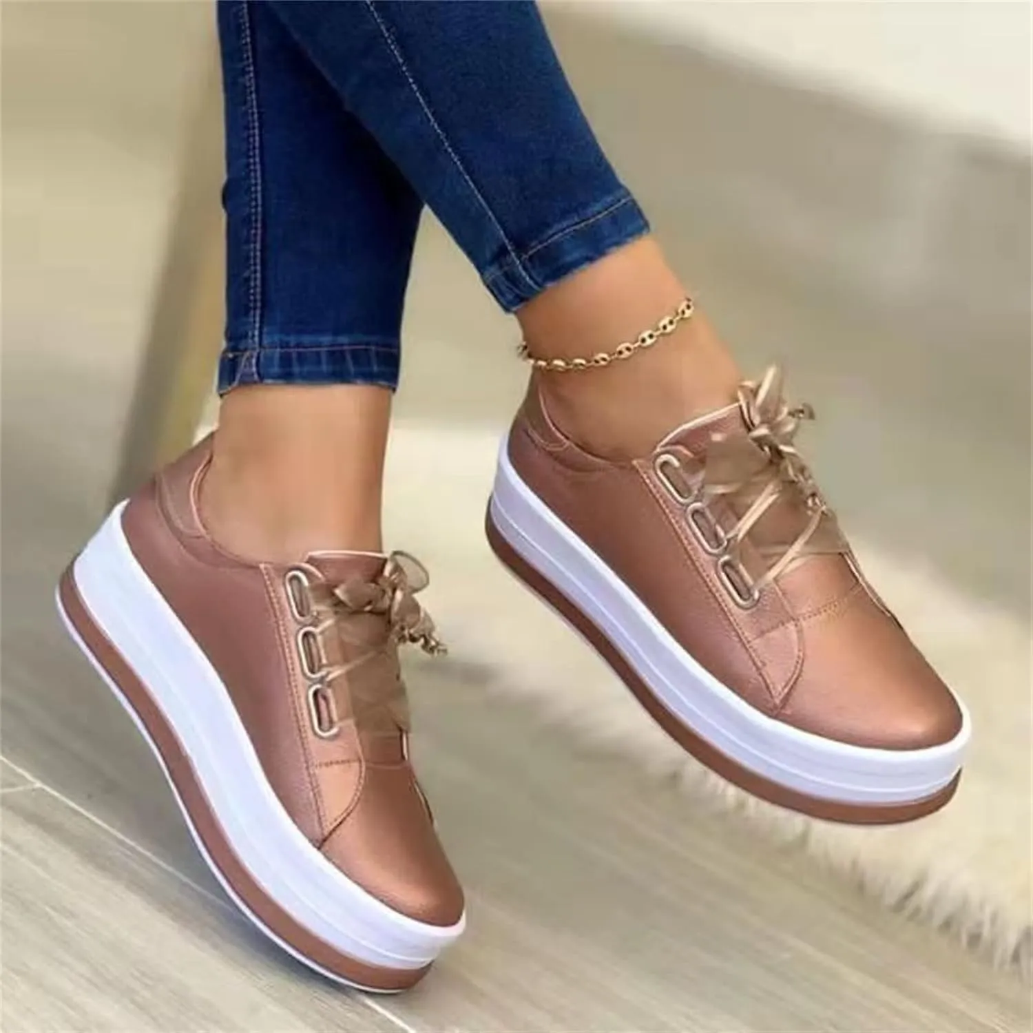 Lausiuoe Shoes for Women Dressy Comfortable Leather Shoes Low Cut Slip On Sneaker Casual Walking Classic Fashion Flat Loafers