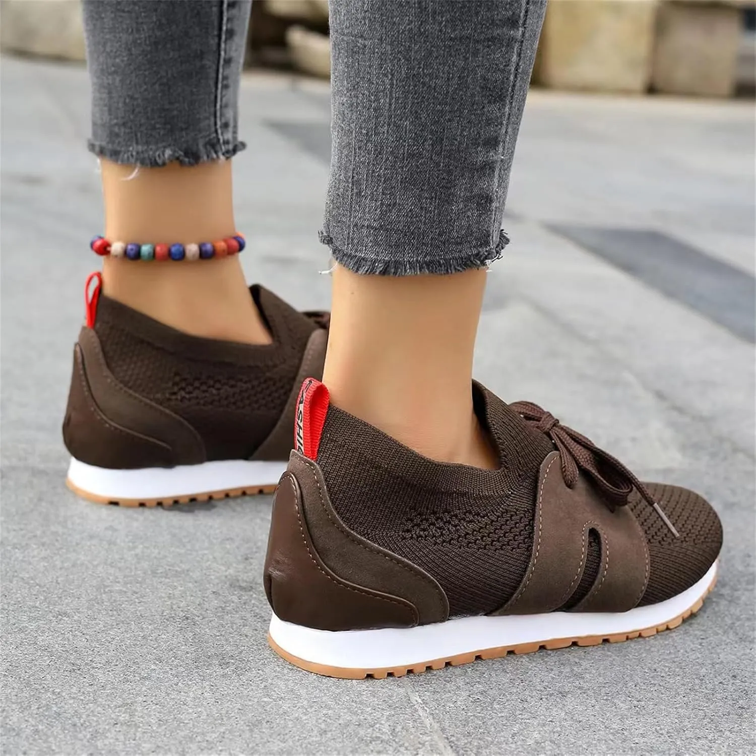Lausiuoe Slip On Sneakers Women Arch Support Athletic Walking Shoes Casual Mesh-Comfortable Tennis Workout Running Gym Shoes