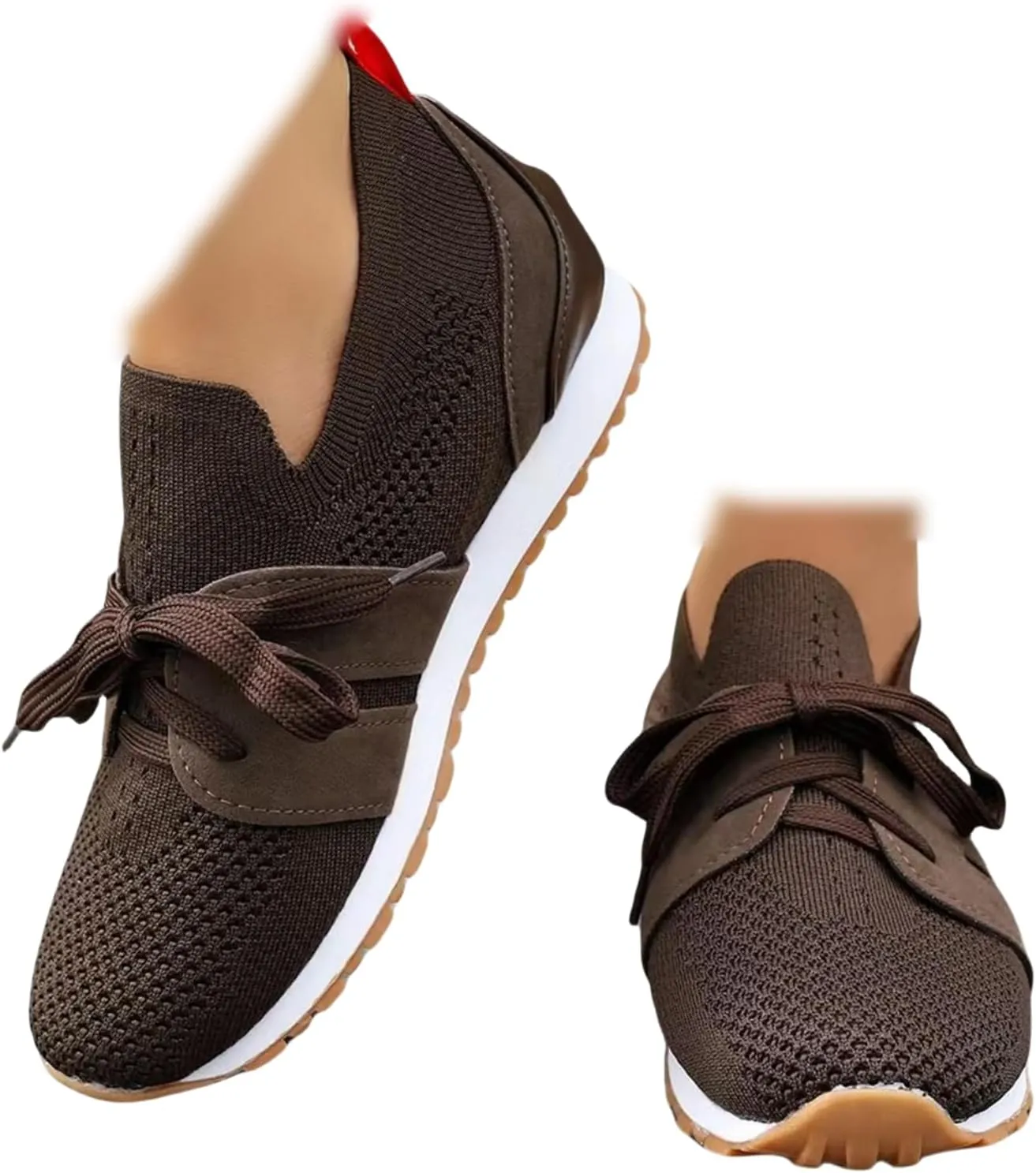 Lausiuoe Slip On Sneakers Women Arch Support Athletic Walking Shoes Casual Mesh-Comfortable Tennis Workout Running Gym Shoes