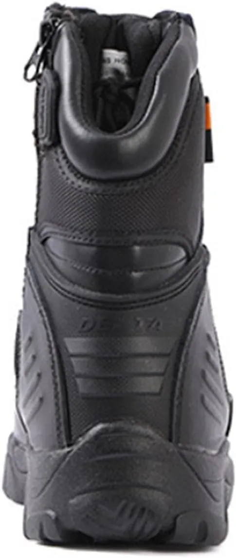 Men's Lace-Up&Side Zipper Mid Calf Combat Boots MilitaryTactical Boots Desert Boots Hiking Boots