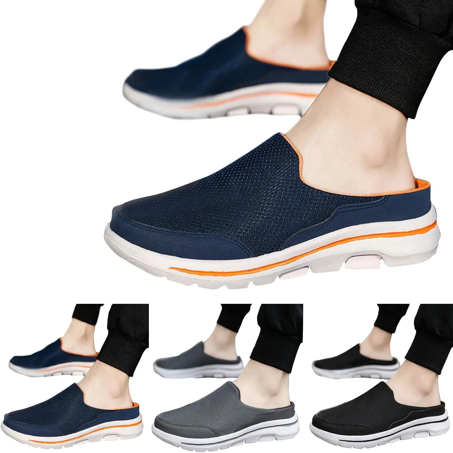 Men's Non Slip Barefoot Minimalist Shoes Lightweight Sport Gym Jogging Walking Sneaker Convenient Slip on Shoes