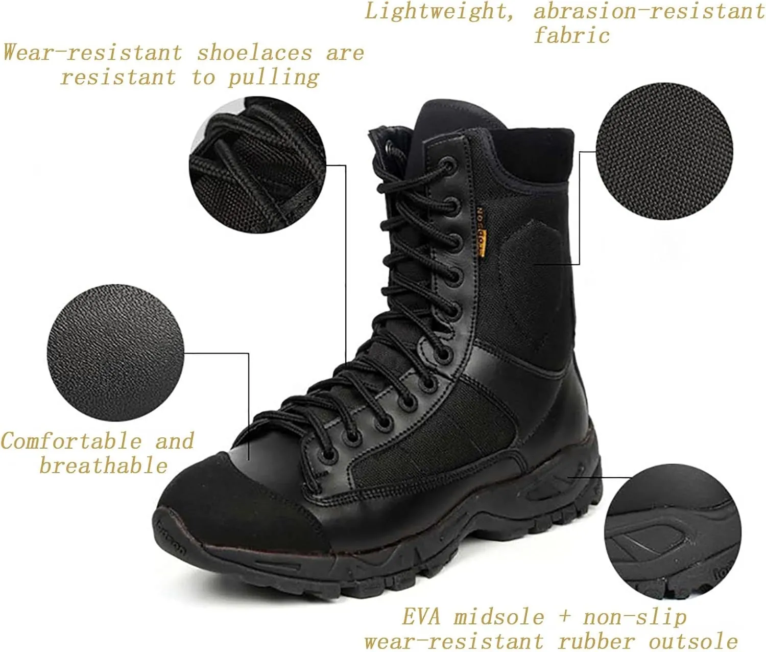 Men's Ultralight Combat Boots, Spring and Autumn High-top Waterproof Non-Slip Tactical Military Boots for Men, for Outdoor Comfort Breathable Desert Boots