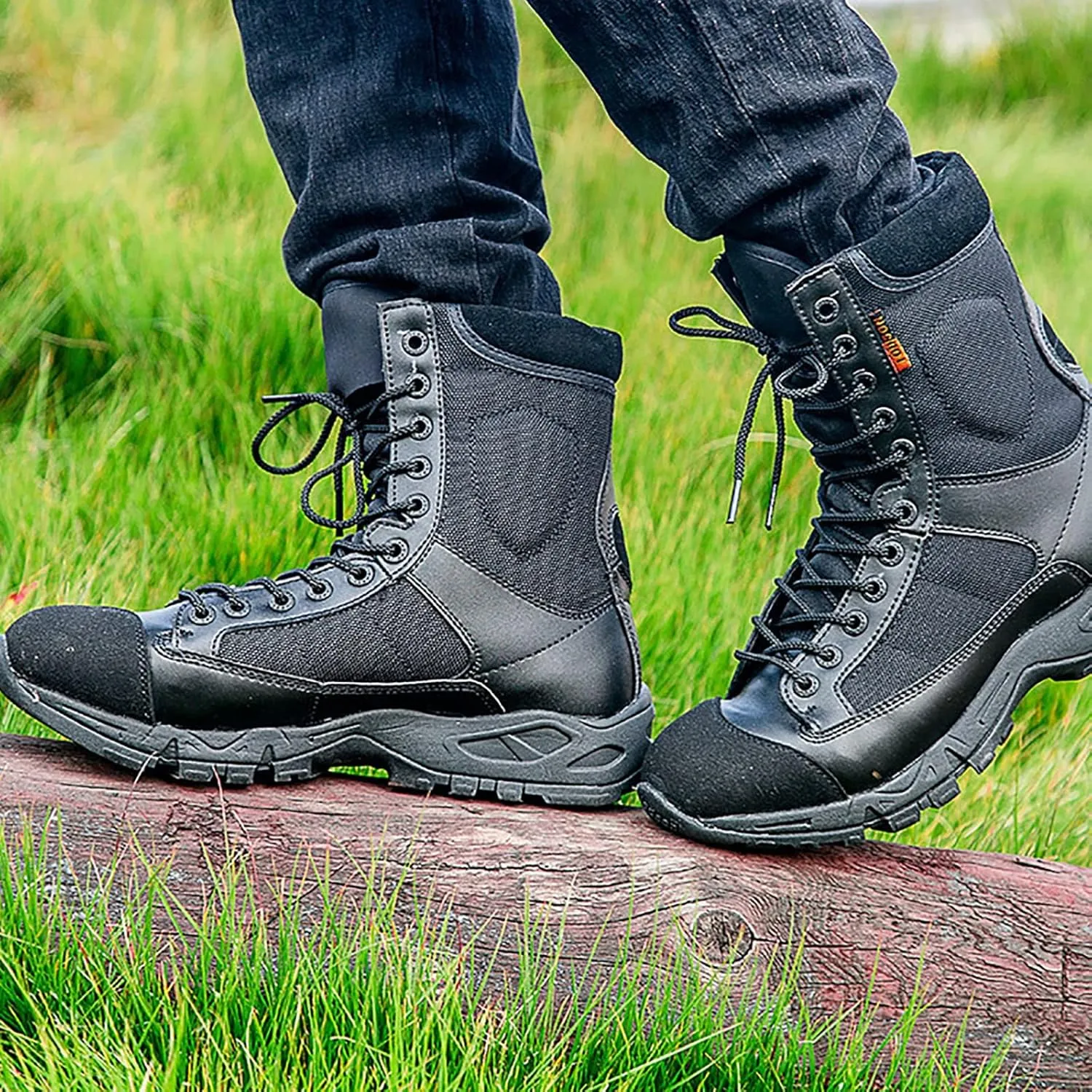 Men's Ultralight Combat Boots, Spring and Autumn High-top Waterproof Non-Slip Tactical Military Boots for Men, for Outdoor Comfort Breathable Desert Boots