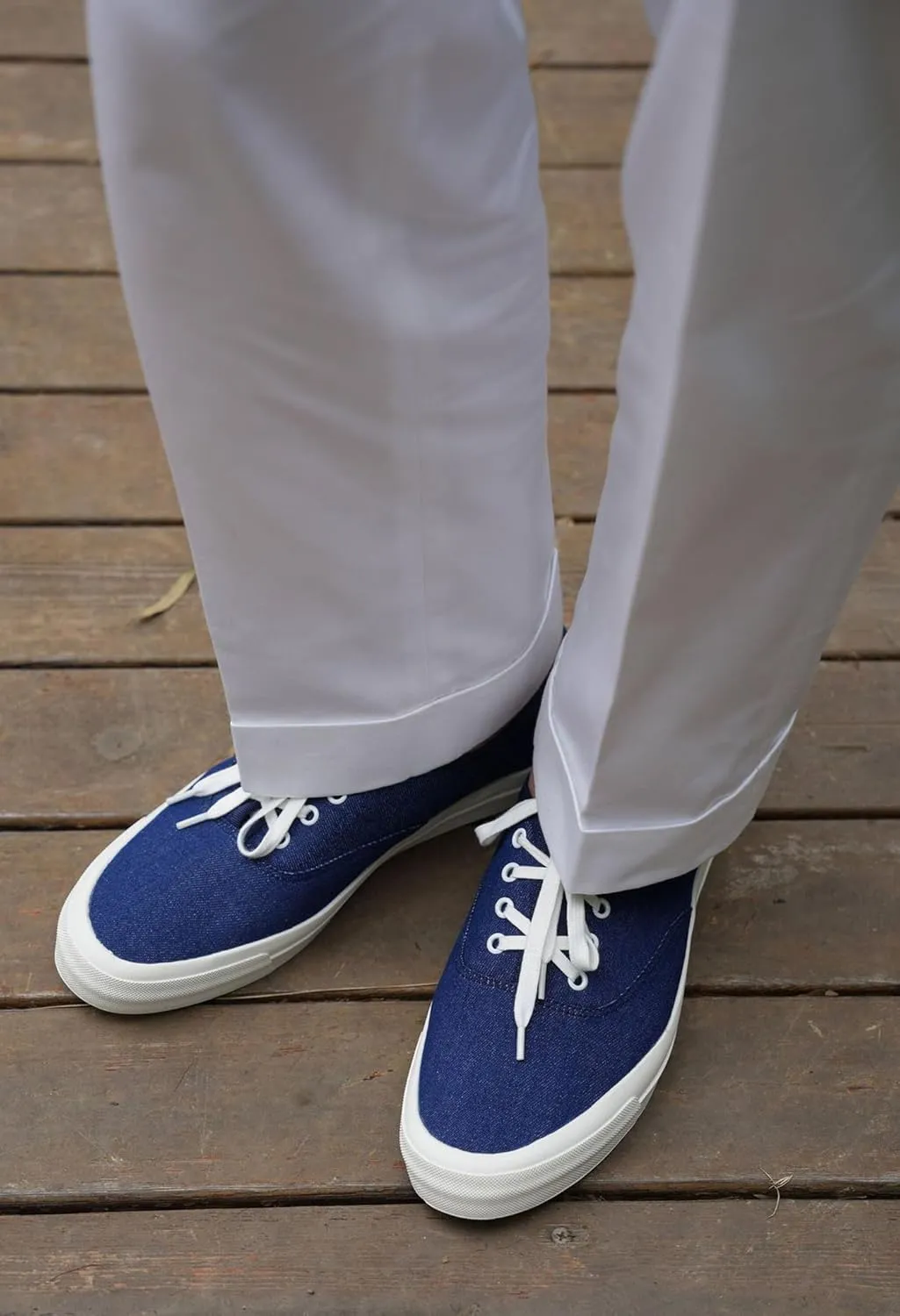 Santimon Men's Classic Canvas Low-Top Sneakers, Blue Dress Casual Shoes, Comfortable Fashion Sneakers for Men