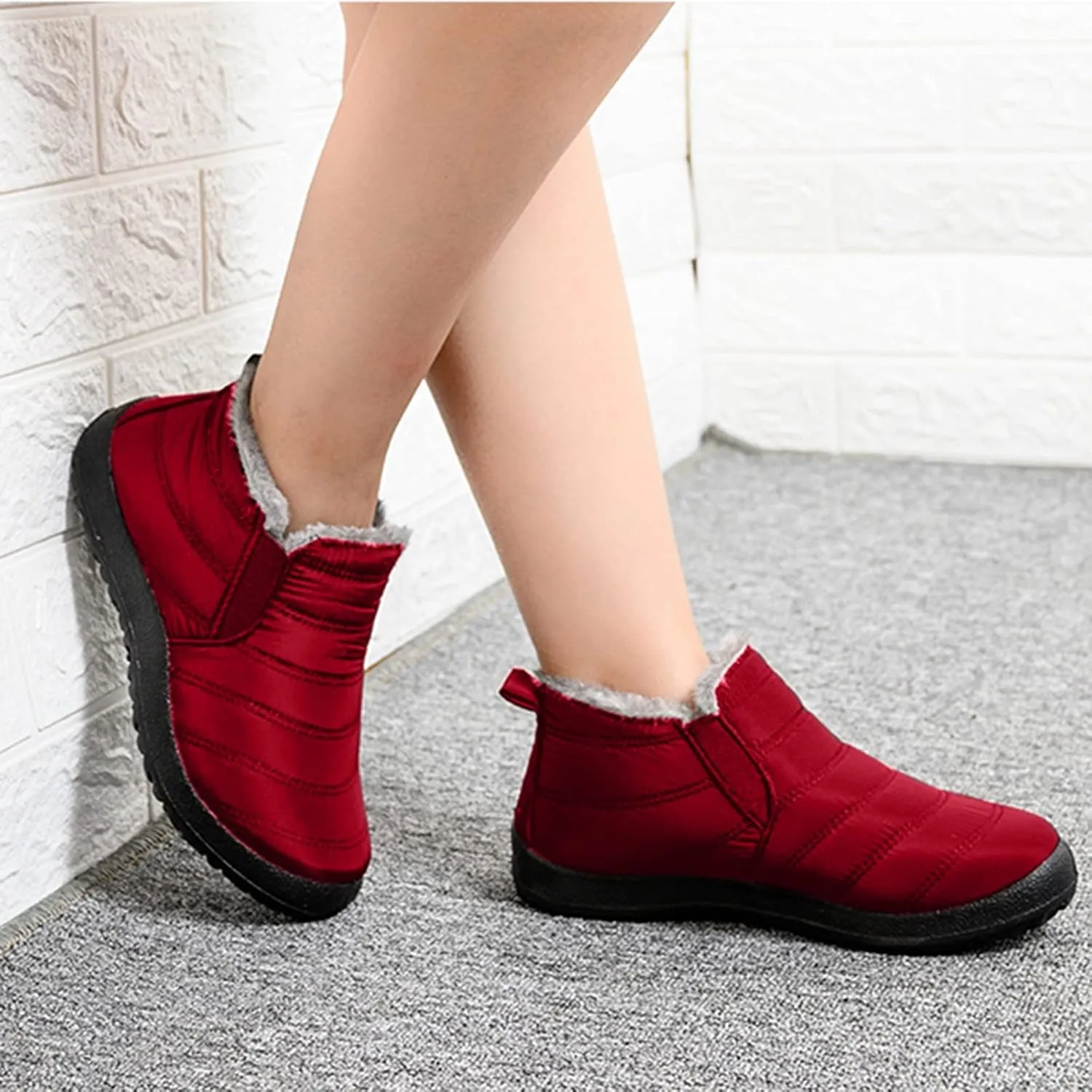 Snow Boots for Teen Girls Waterproof Winter Boots Insulated Warm Boots Fur Lined Short Ankle Booties Work Boots for Men