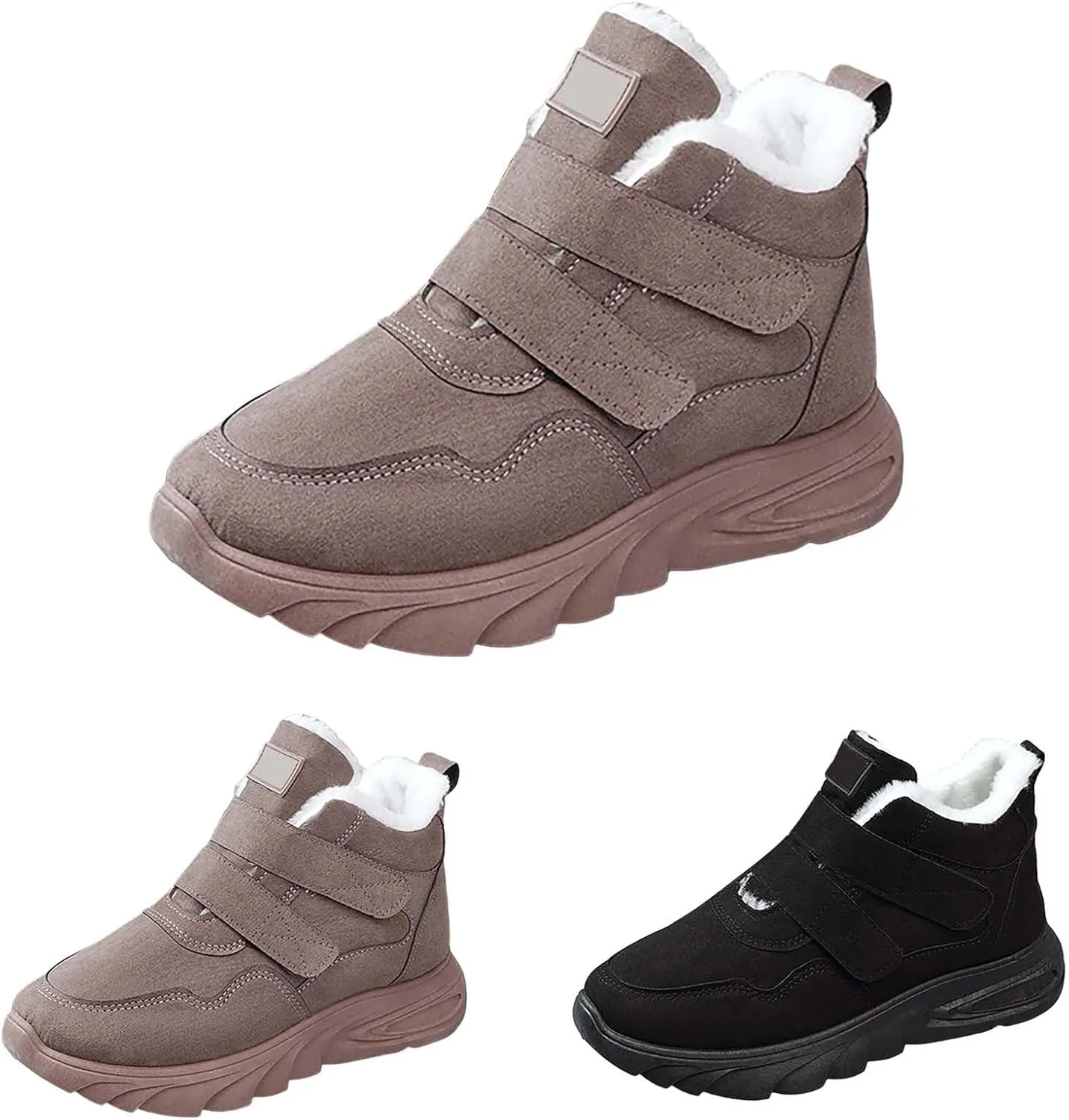 Women Snow Ankle Boots Mid Calf Boots for Women Plush Lined Walking Shoes Non Slip Runing Shoes Winter Boots