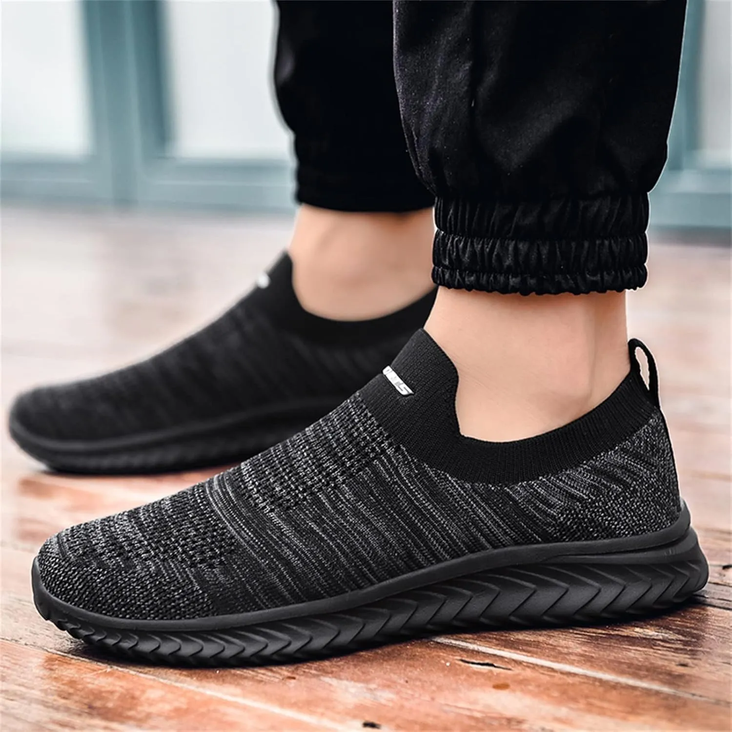 Womens Non Slip Work Shoes Slip On Water Resistant Mens Dress Shoes Arch Support Men's Casual Shoes Platform Sneakers Black Tennis Shoe Loafers Casual Slip On