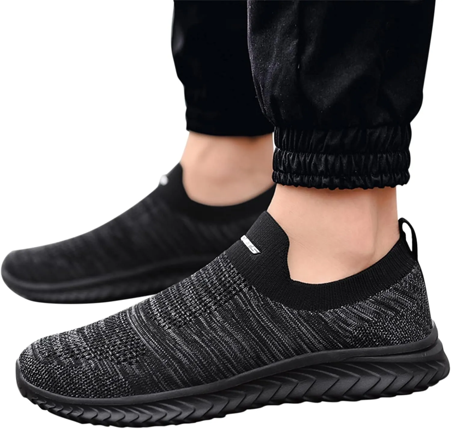Womens Non Slip Work Shoes Slip On Water Resistant Mens Dress Shoes Arch Support Men's Casual Shoes Platform Sneakers Black Tennis Shoe Loafers Casual Slip On