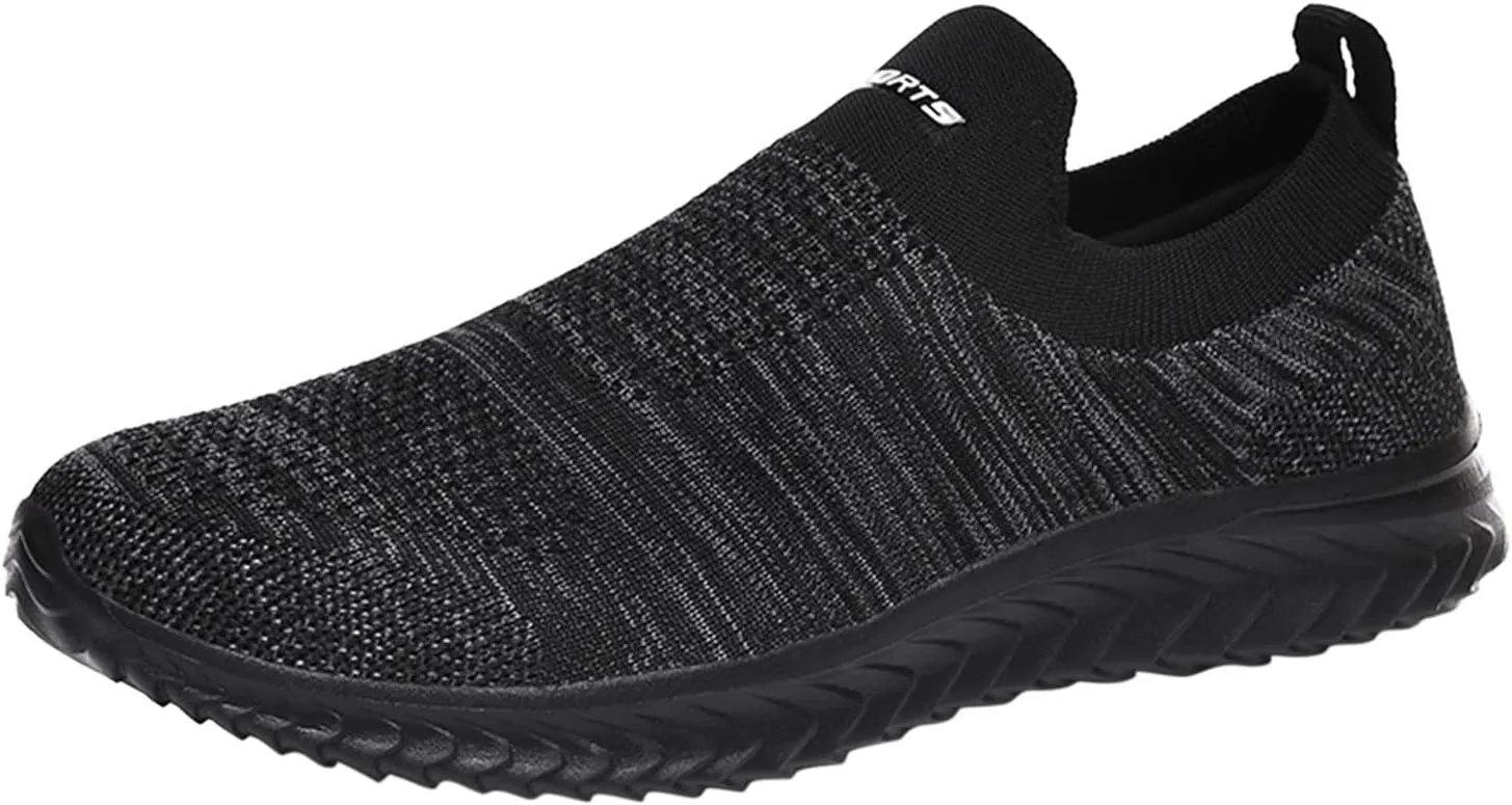 Womens Non Slip Work Shoes Slip On Water Resistant Mens Dress Shoes Arch Support Men's Casual Shoes Platform Sneakers Black Tennis Shoe Loafers Casual Slip On
