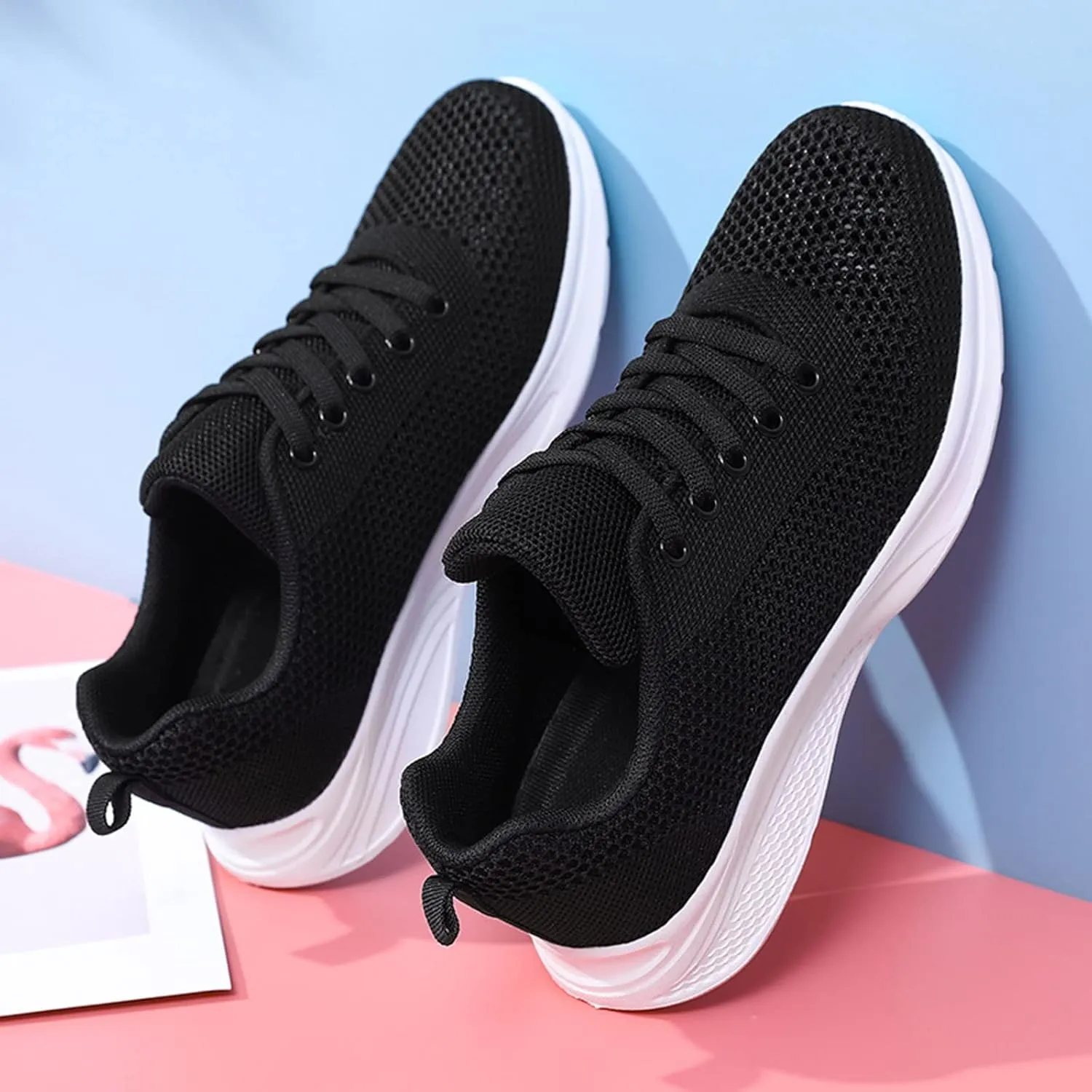 Womens Sneakers Slip On Walking Shoes Lightweight Workout Shoes Non Slip Running Shoes Mesh Breathable Sport Trainer