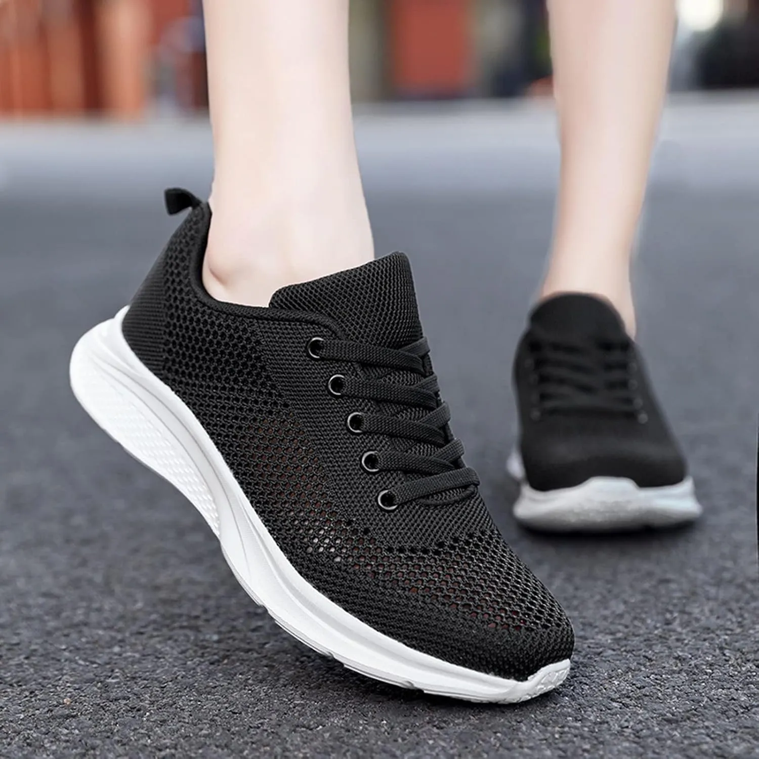 Womens Sneakers Slip On Walking Shoes Lightweight Workout Shoes Non Slip Running Shoes Mesh Breathable Sport Trainer