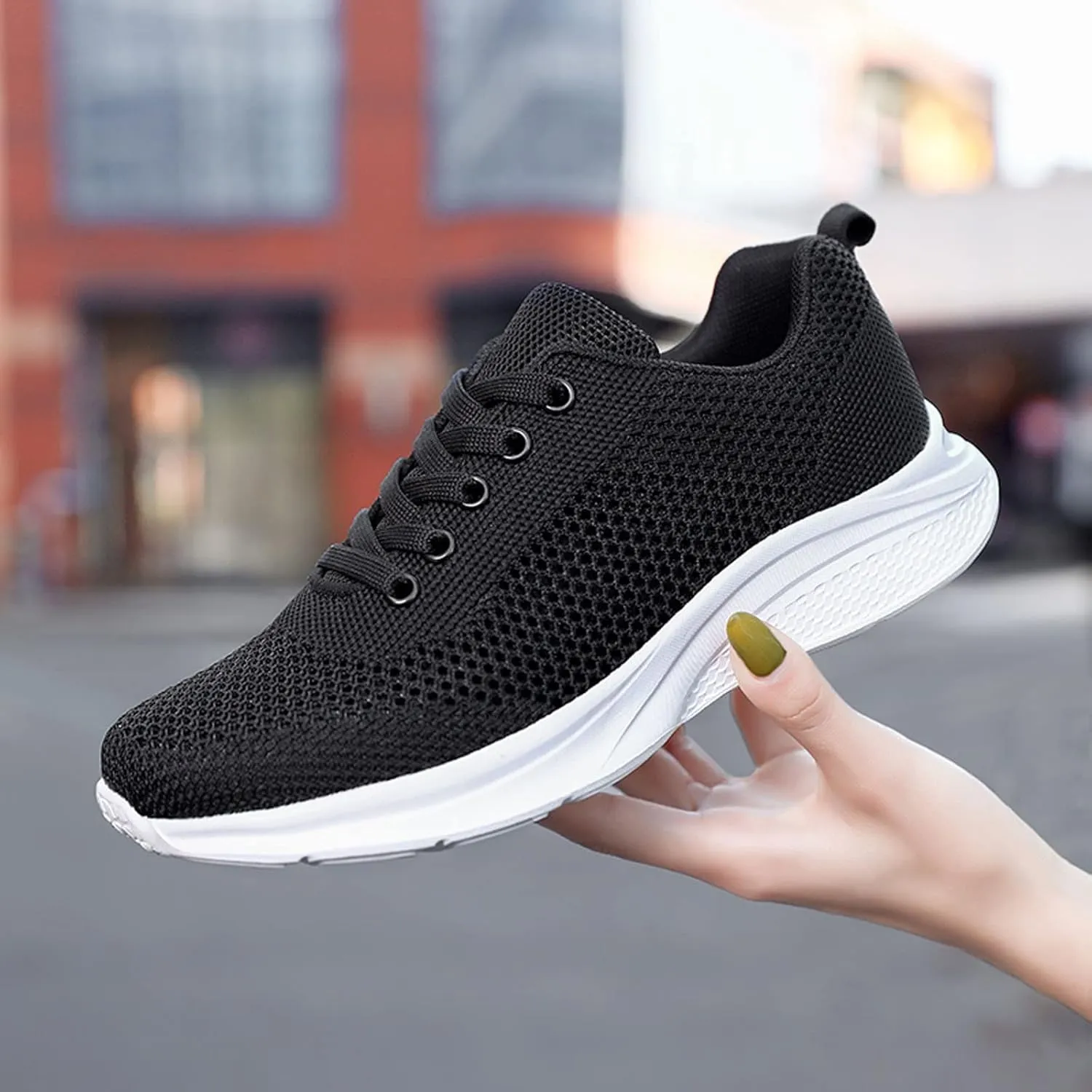 Womens Sneakers Slip On Walking Shoes Lightweight Workout Shoes Non Slip Running Shoes Mesh Breathable Sport Trainer