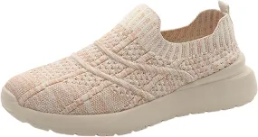 Women's Walking Shoes Elastic Fly Woven Mesh Shoes Casual Slip On Shoes Comfort Lightweight Breathable Shoes