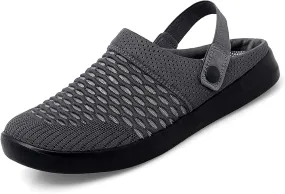 Women's Walking Shoes Knitted Breathable Clogs Lightweight Slip-On Mules Non-Slip Quick Drying Sandals Comfortable Garden Clogs Pool Water Shoe Hiking House Traveling Shoes Casual Beach Slippers